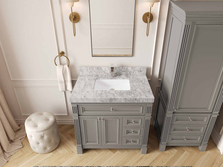 Paris 36 in. W x 22 in. D Center Sink Bathroom Vanity - photo 6