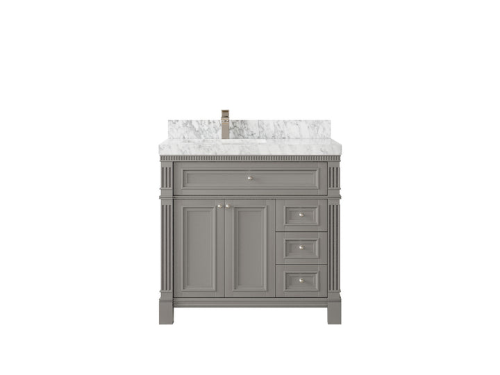 Paris 36 in. W x 22 in. D Left Offset Sink Bathroom Vanity - photo 8