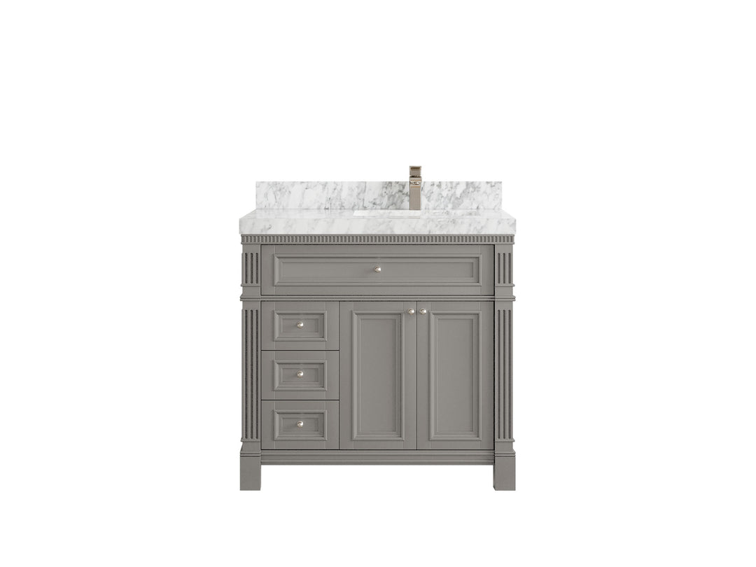 Paris 36 in. W x 22 in. D Right Offset Sink Bathroom Vanity