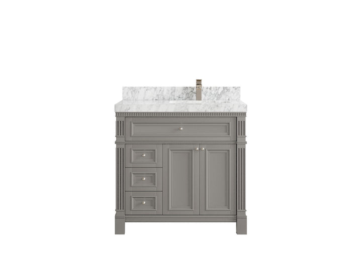 Paris 36 in. W x 22 in. D Right Offset Sink Bathroom Vanity - photo 20