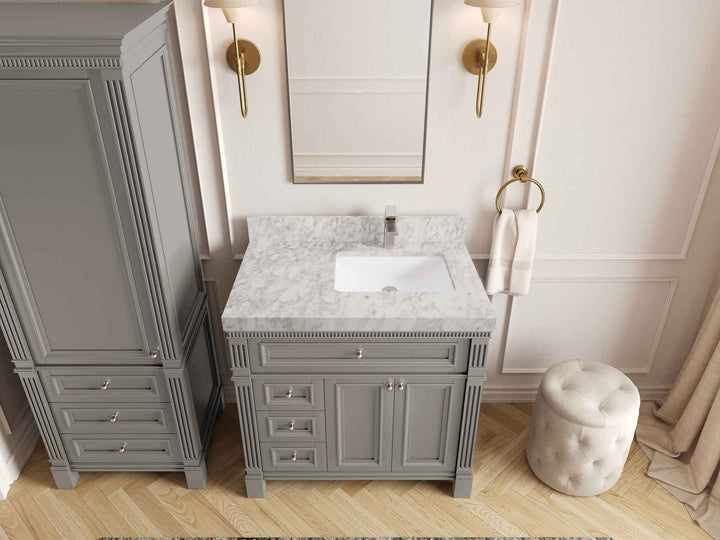 Paris 36 in. W x 22 in. D Right Offset Sink Bathroom Vanity - photo 19