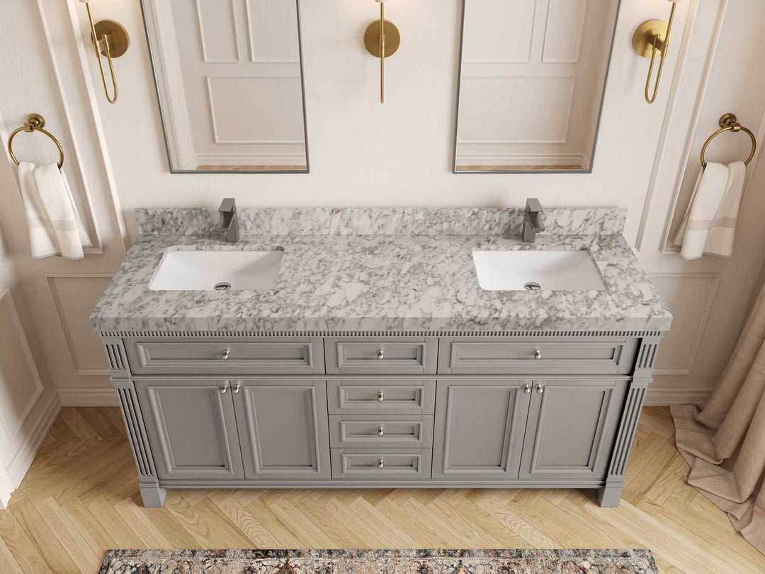 Paris 72 in. W x 22 in. D Double Sink Bathroom Vanity