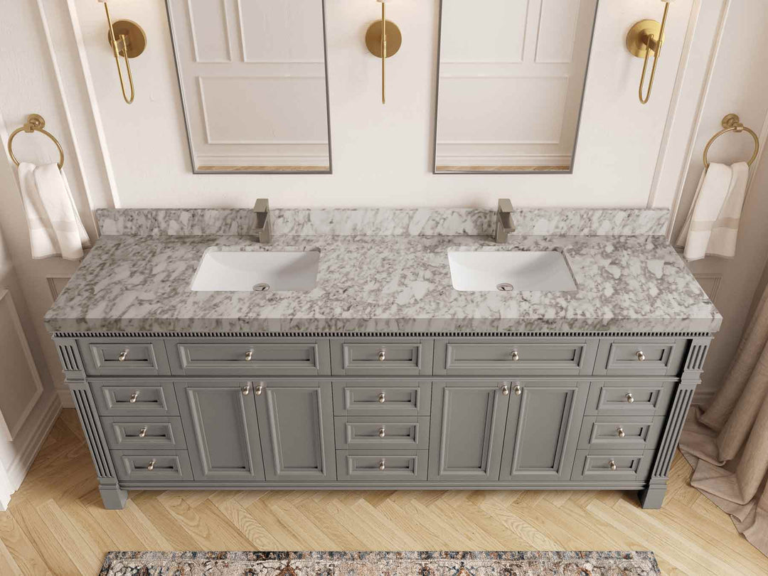 Paris 84 in. W x 22 in. D Double Sink Bathroom Vanity