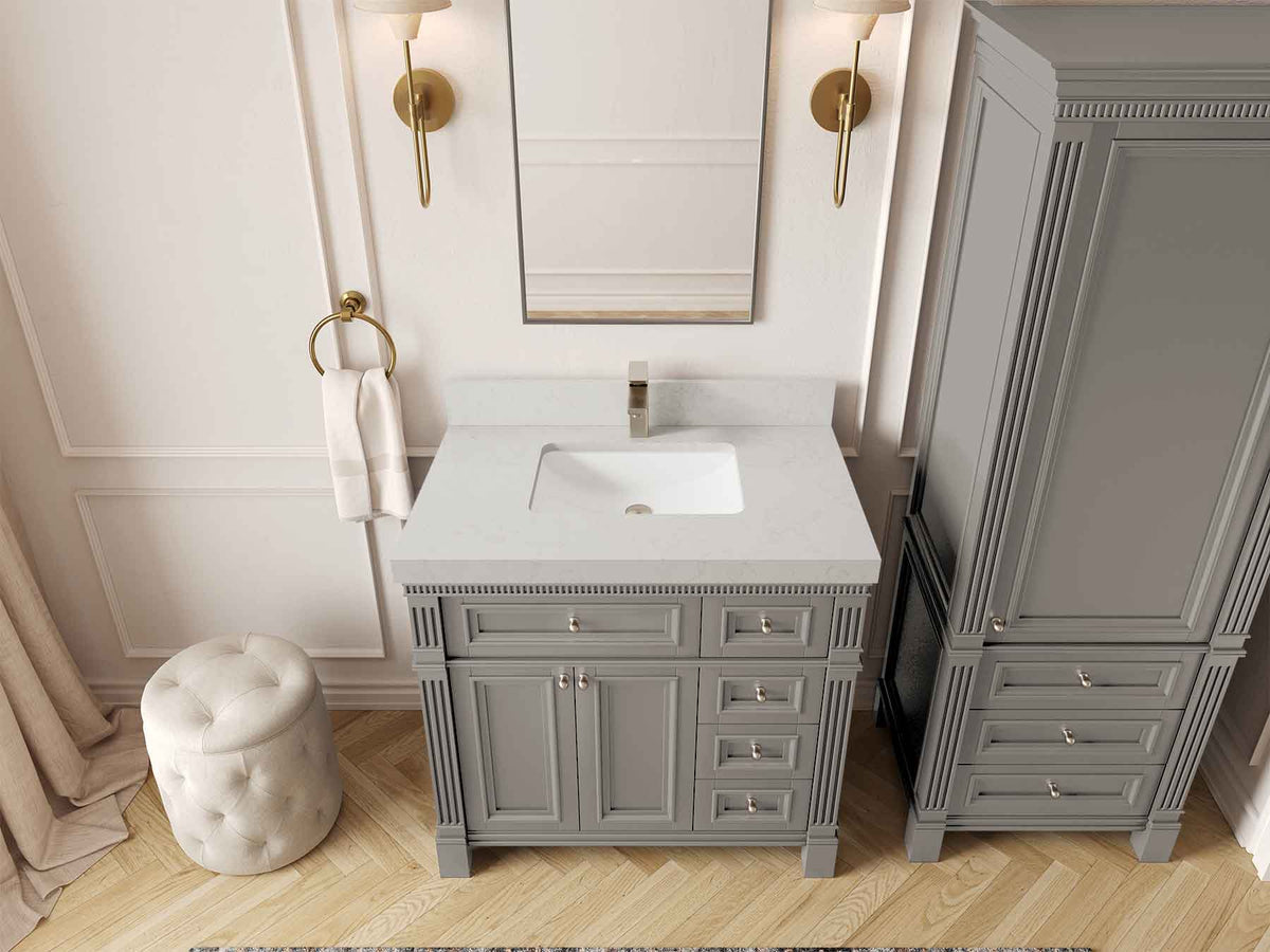 Paris 36 in. W x 22 in. D Bathroom Vanity with Center Sink