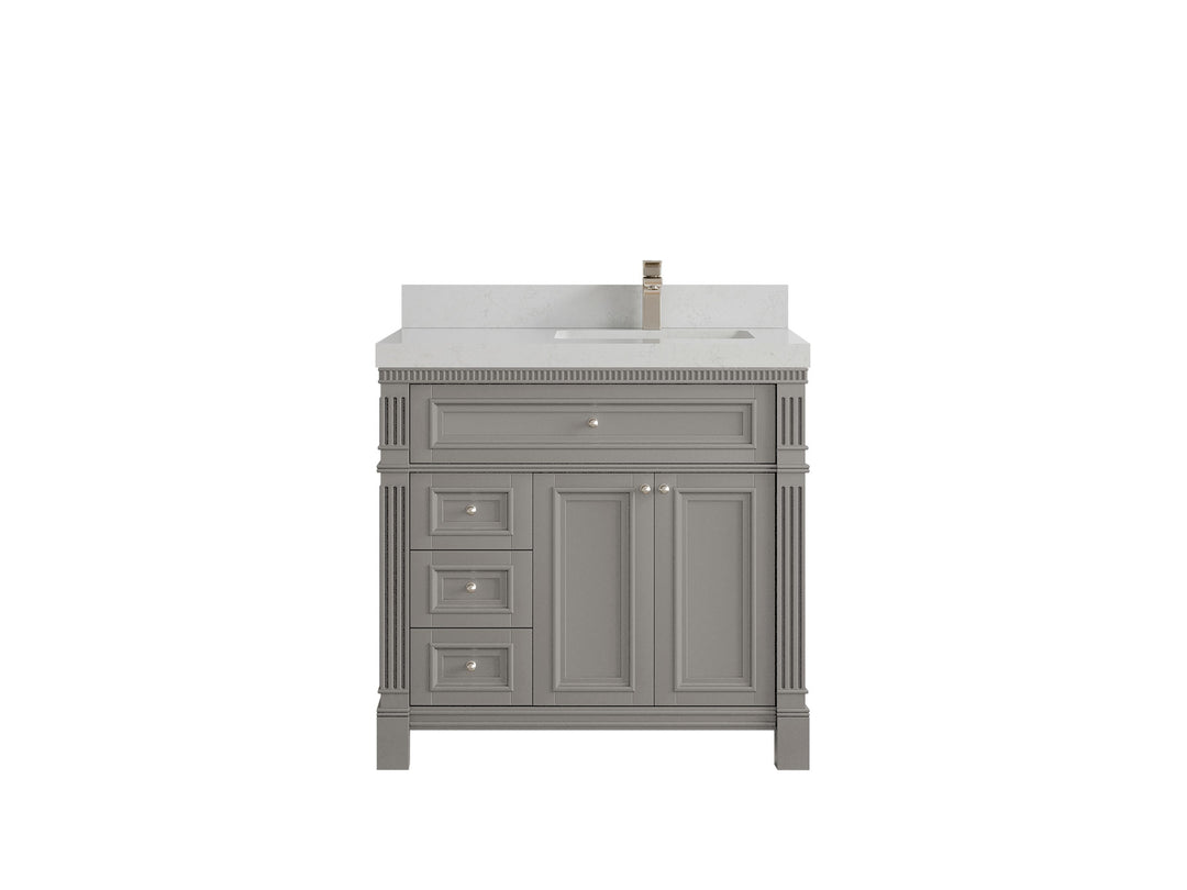 Paris 36 in. W x 22 in. D Right Offset Sink Bathroom Vanity