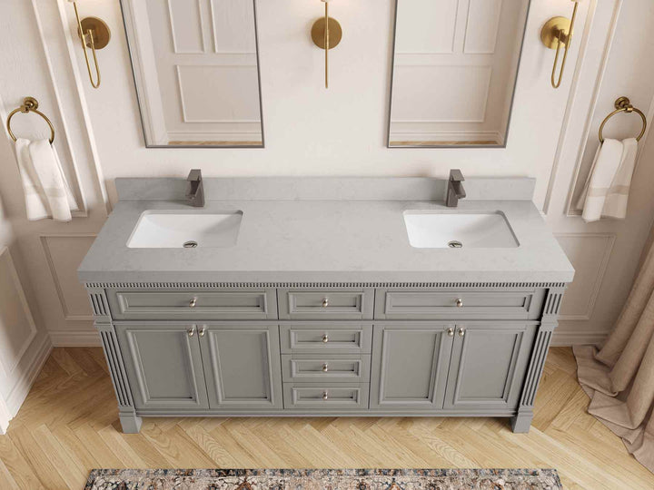 Paris 72 in. W x 22 in. D Double Sink Bathroom Vanity - photo 14
