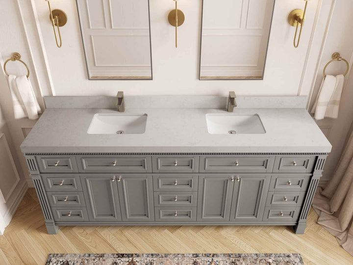 Paris 84 in. W x 22 in. D Double Sink Bathroom Vanity - photo 9