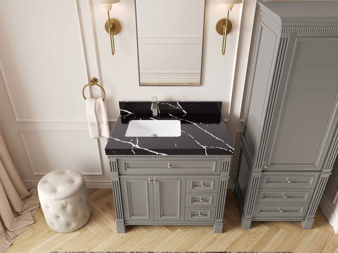 Paris 36 in. W x 22 in. D Left Offset Sink Bathroom Vanity
