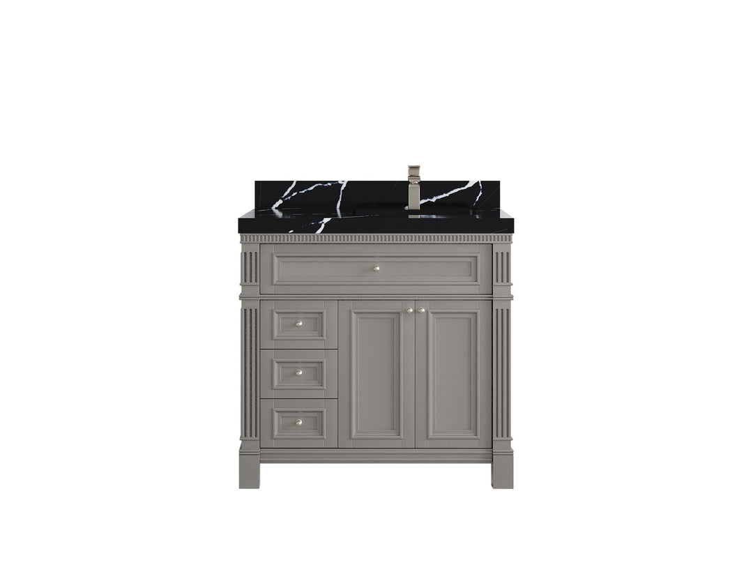 Paris 36 in. W x 22 in. D Right Offset Sink Bathroom Vanity