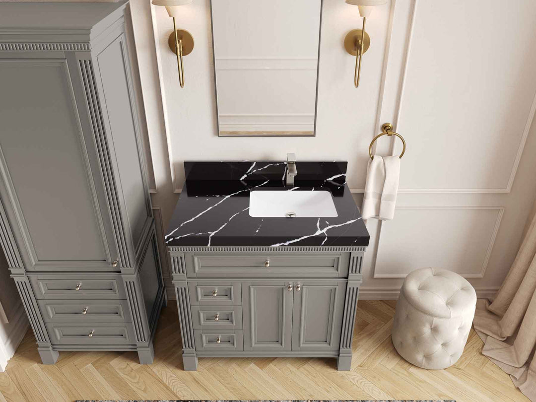 Paris 36 in. W x 22 in. D Right Offset Sink Bathroom Vanity