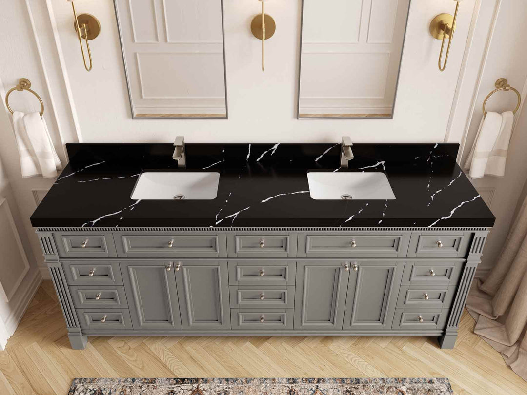 Paris 84 in. W x 22 in. D Double Sink Bathroom Vanity
