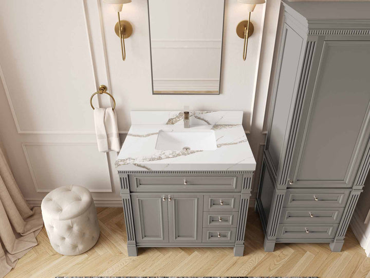 Paris 36 in. W x 22 in. D Center Sink Bathroom Vanity - photo 12