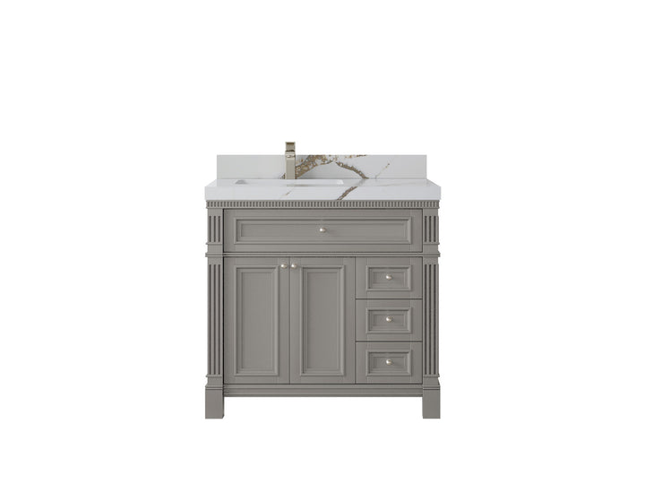 Paris 36 in. W x 22 in. D Left Offset Sink Bathroom Vanity - photo 14