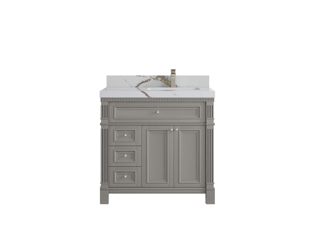 Paris 36 in. W x 22 in. D Right Offset Sink Bathroom Vanity