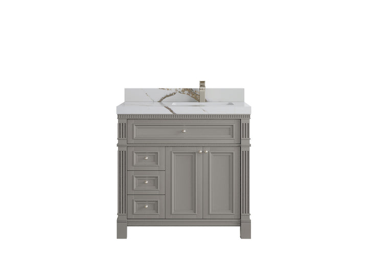 Paris 36 in. W x 22 in. D Right Offset Sink Bathroom Vanity - photo 10