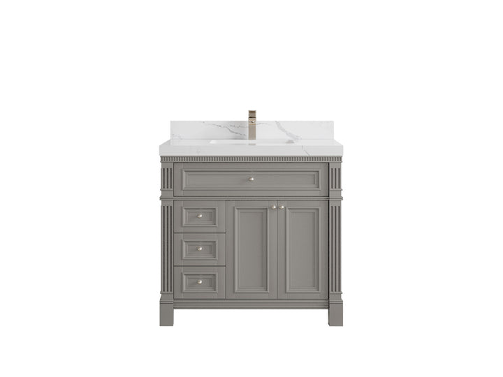 Paris 36 in. W x 22 in. D Center Sink Bathroom Vanity - photo 16