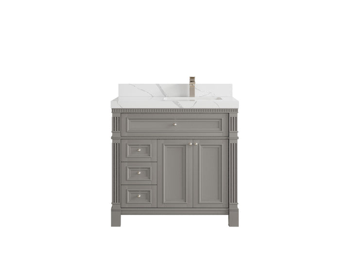 Paris 36 in. W x 22 in. D Right Offset Sink Bathroom Vanity - photo 12