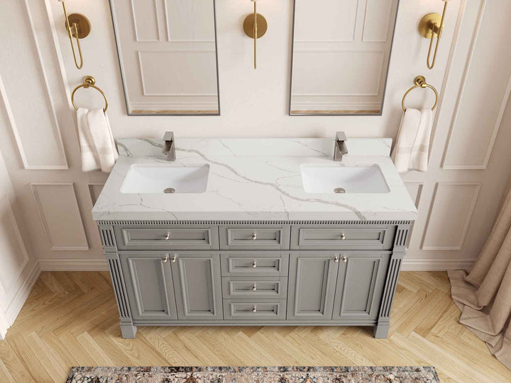 Paris 60 in. W x 22 in. D Double Sink Bathroom Vanity - photo 15