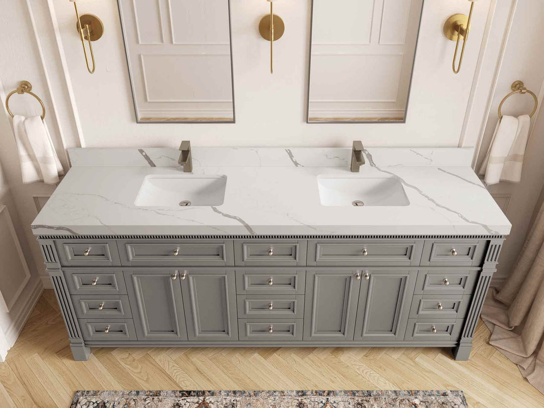 Paris 84 in. W x 22 in. D Double Sink Bathroom Vanity