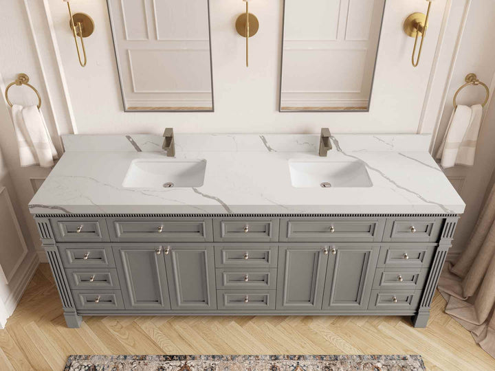 Paris 84 in. W x 22 in. D Double Sink Bathroom Vanity - photo 15