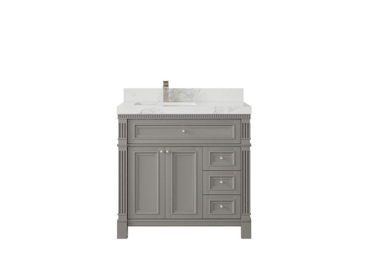 Paris 36 in. W x 22 in. D Left Offset Sink Bathroom Vanity - photo 18