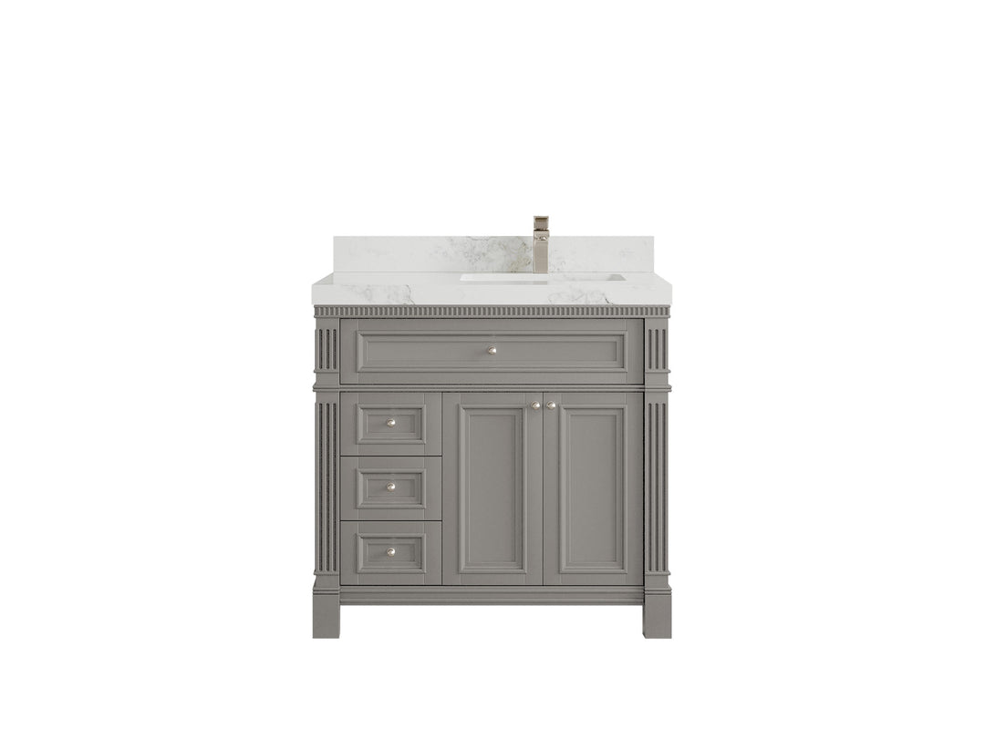 Paris 36 in. W x 22 in. D Right Offset Sink Bathroom Vanity