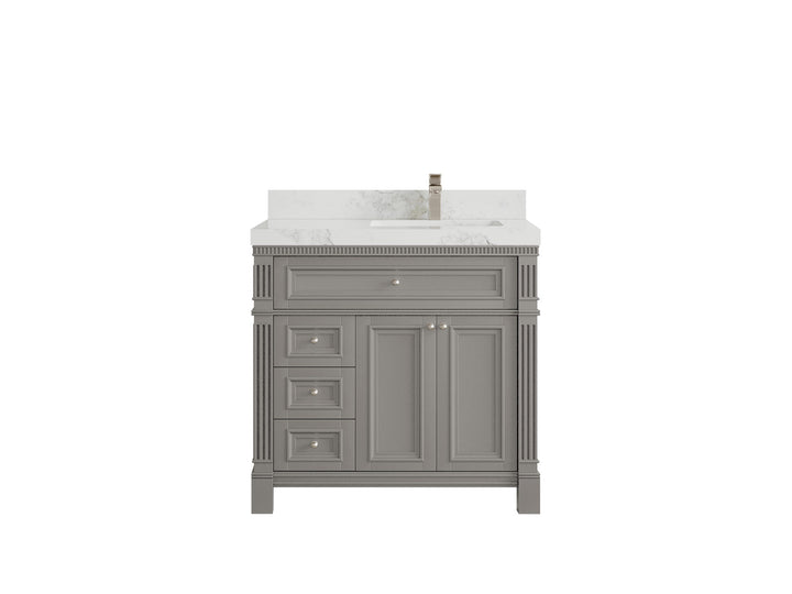 Paris 36 in. W x 22 in. D Right Offset Sink Bathroom Vanity - photo 14
