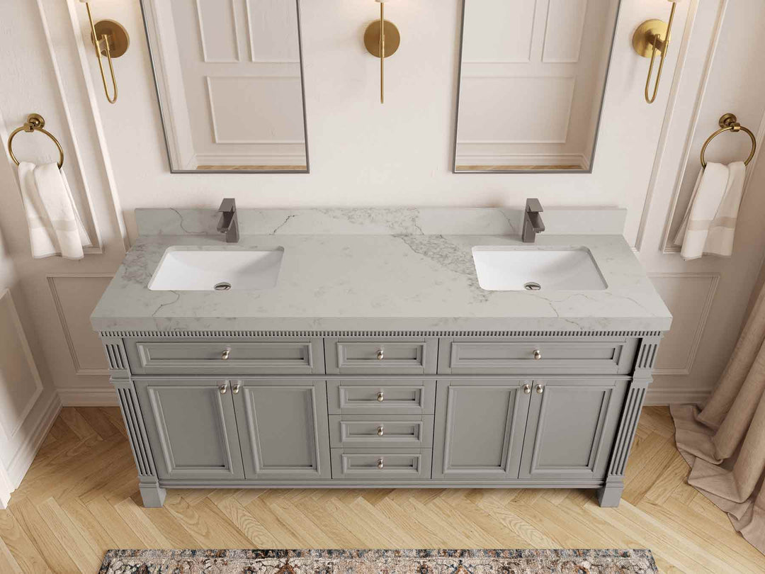 Paris 72 in. W x 22 in. D Double Sink Bathroom Vanity