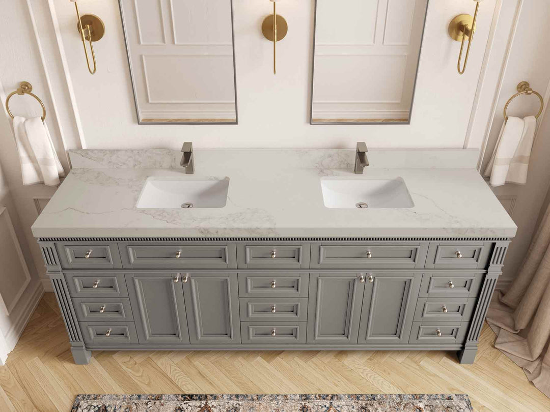 Paris 84 in. W x 22 in. D Double Sink Bathroom Vanity