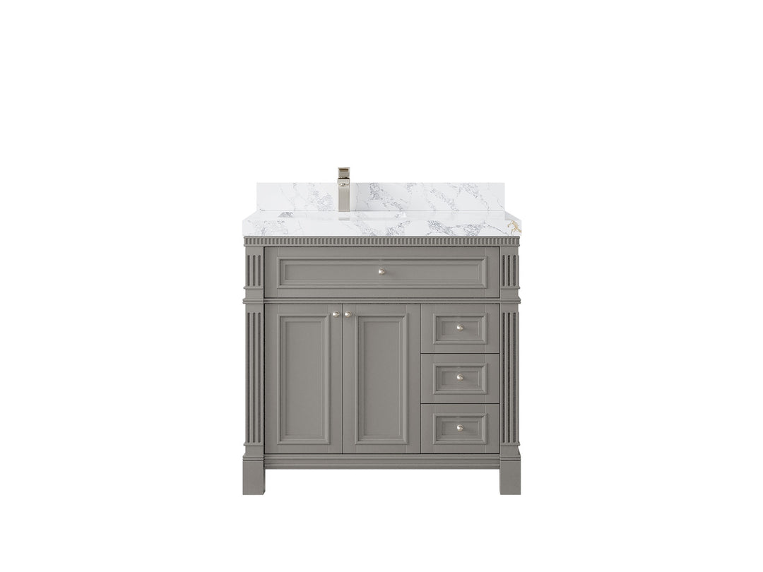 Paris 36 in. W x 22 in. D Left Offset Sink Bathroom Vanity