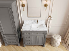 Paris 36 in. W x 22 in. D Right Offset Sink Bathroom Vanity - photo 11
