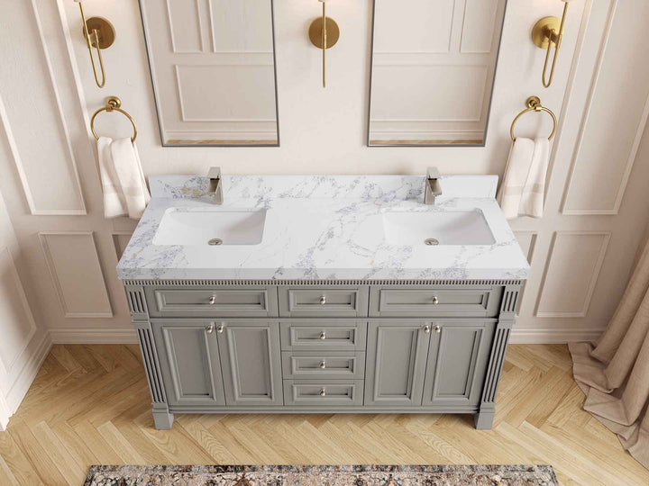 Paris 60 in. W x 22 in. D Double Sink Bathroom Vanity - photo 19