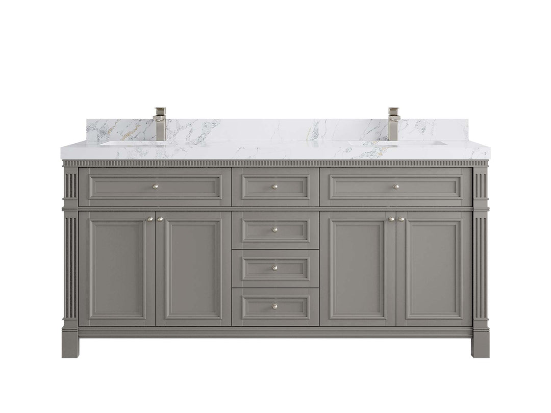 Paris 72 in. W x 22 in. D Double Sink Bathroom Vanity