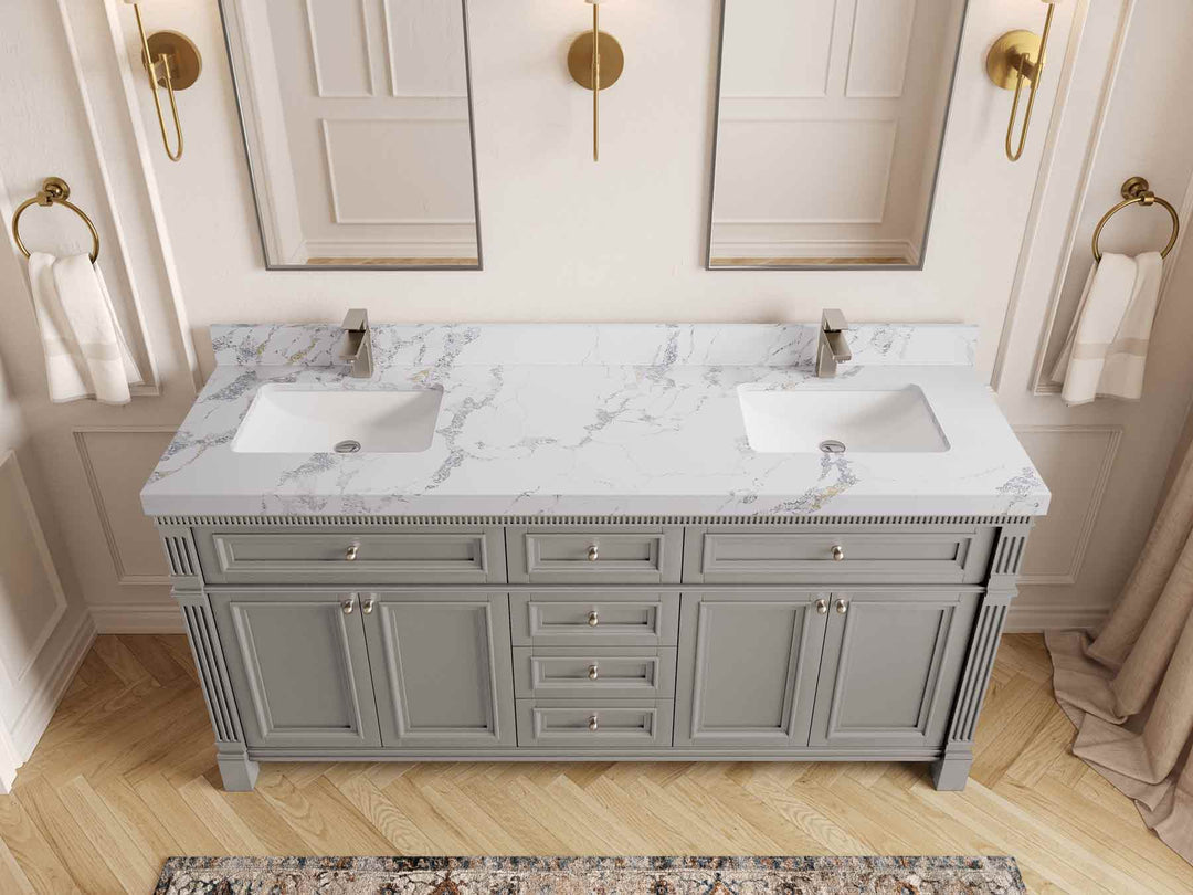 Paris 72 in. W x 22 in. D Double Sink Bathroom Vanity