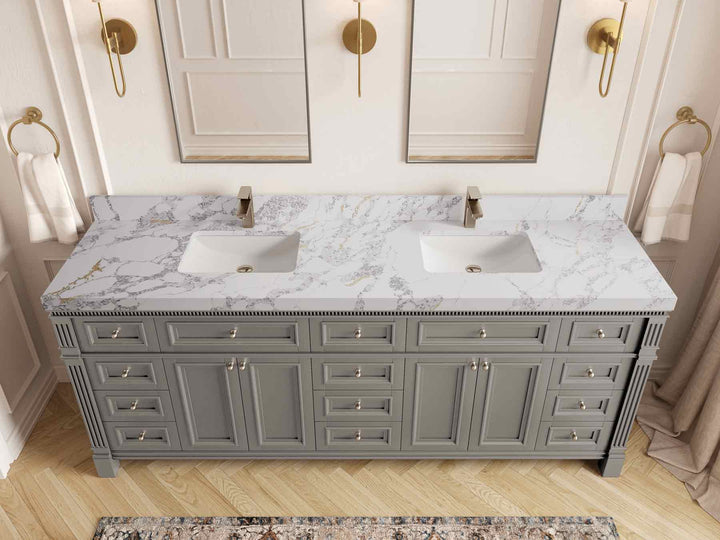 Paris 84 in. W x 22 in. D Double Sink Bathroom Vanity - photo 19