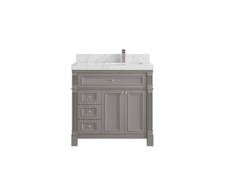Paris 36 in. W x 22 in. D Right Offset Sink Bathroom Vanity - photo 18