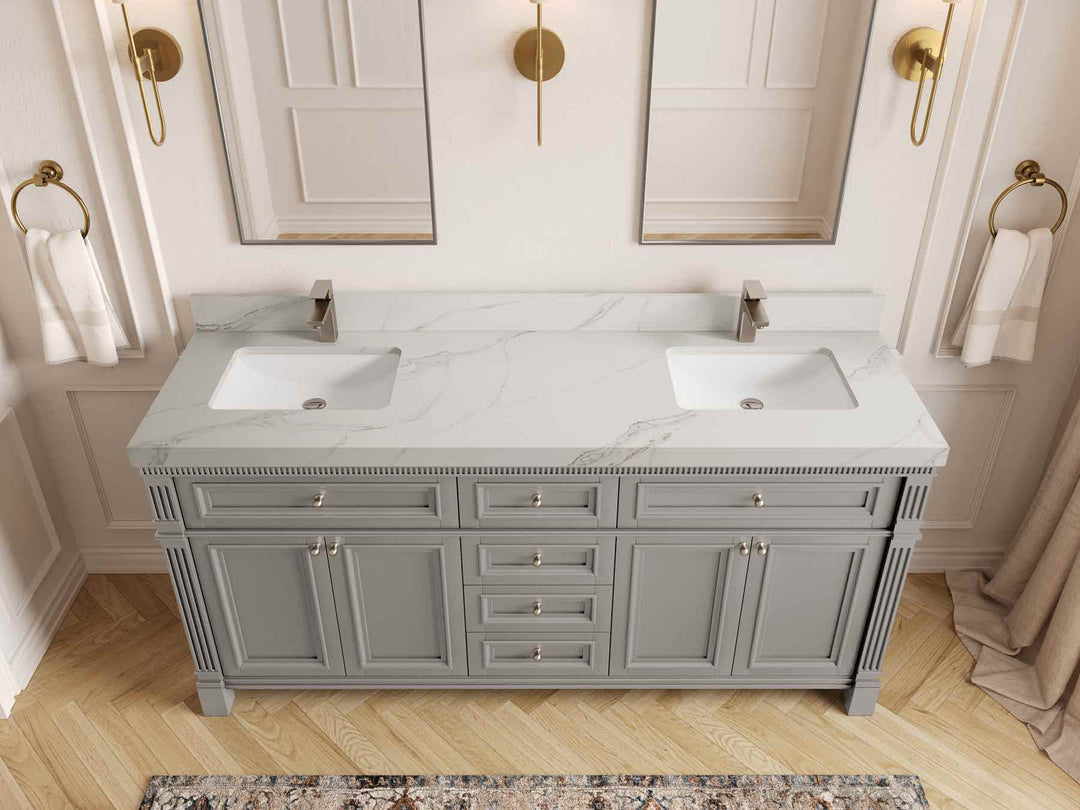 Paris 72 in. W x 22 in. D Double Sink Bathroom Vanity