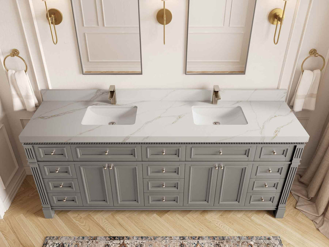 Paris 84 in. W x 22 in. D Double Sink Bathroom Vanity