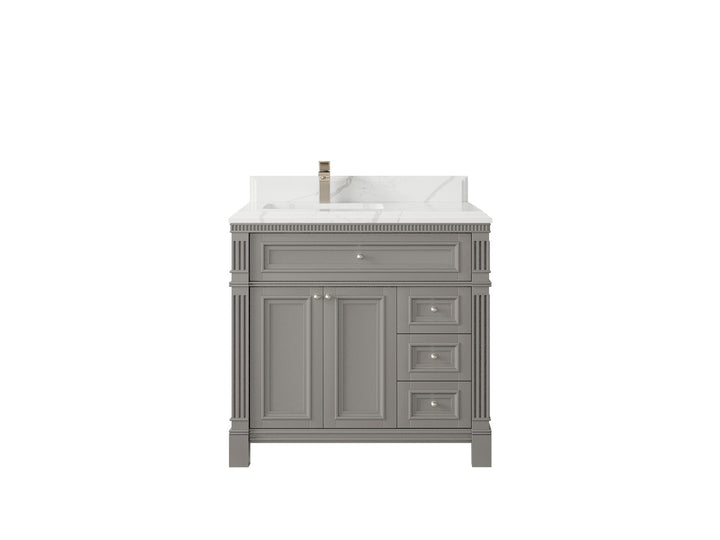 Paris 36 in. W x 22 in. D Left Offset Sink Bathroom Vanity - photo 24