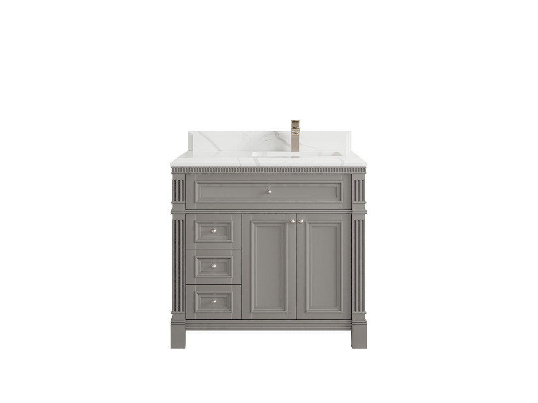 Paris 36 in. W x 22 in. D Right Offset Sink Bathroom Vanity