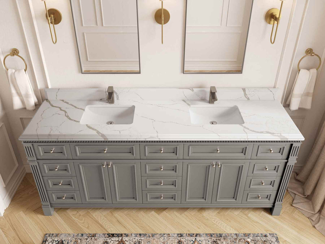 Paris 84 in. W x 22 in. D Double Sink Bathroom Vanity