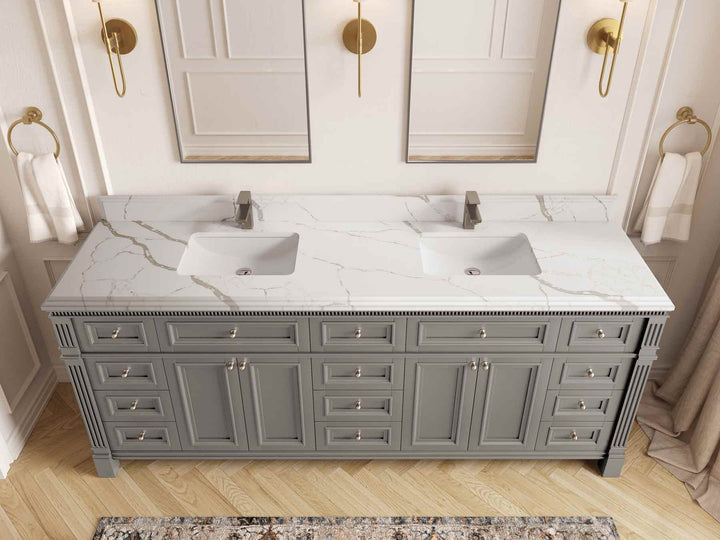 Paris 84 in. W x 22 in. D Double Sink Bathroom Vanity - photo 23