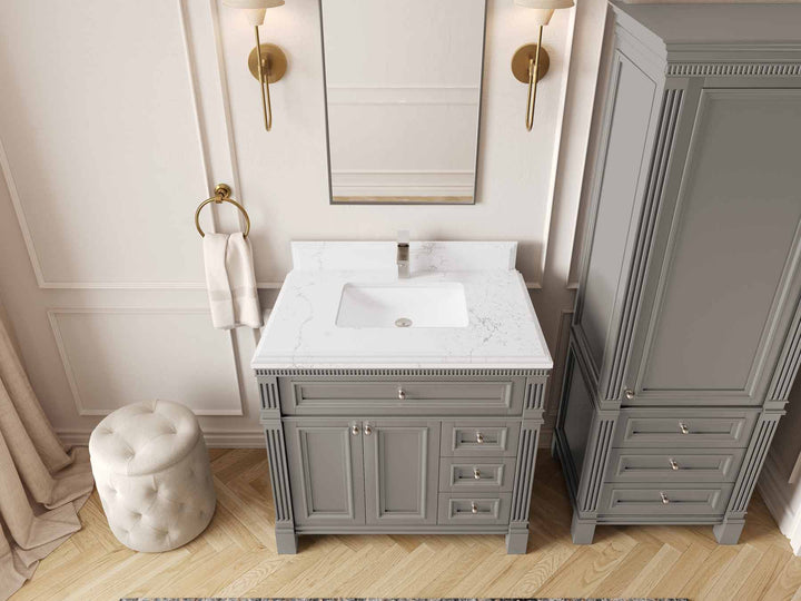 Paris 36 in. W x 22 in. D Center Sink Bathroom Vanity - photo 24