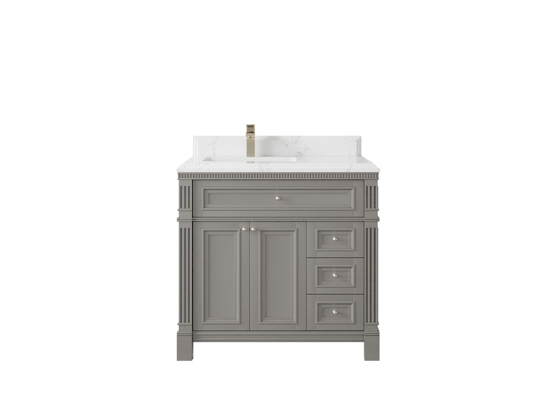 Paris 36 in. W x 22 in. D Left Offset Sink Bathroom Vanity