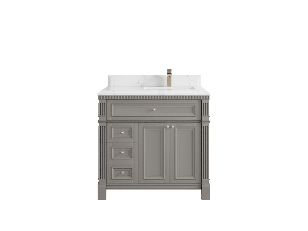 Paris 36 in. W x 22 in. D Right Offset Sink Bathroom Vanity