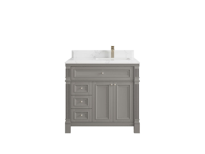 Paris 36 in. W x 22 in. D Right Offset Sink Bathroom Vanity - photo 26