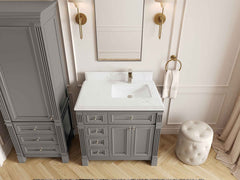 Paris 36 in. W x 22 in. D Right Offset Sink Bathroom Vanity - photo 16