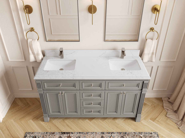 Paris 60 in. W x 22 in. D Double Sink Bathroom Vanity - photo 25