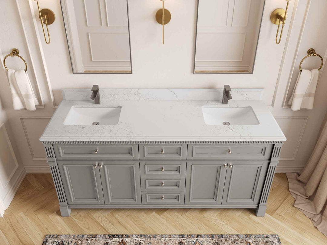 Paris 72 in. W x 22 in. D Double Sink Bathroom Vanity
