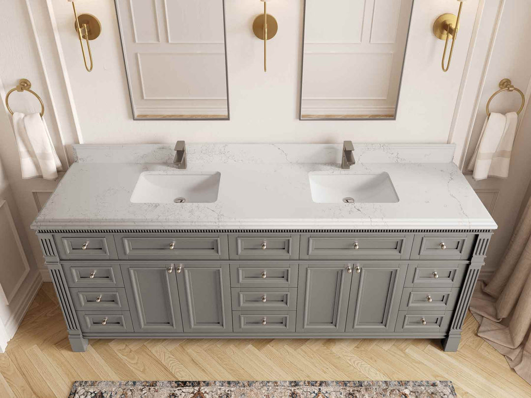 Paris 84 in. W x 22 in. D Double Sink Bathroom Vanity
